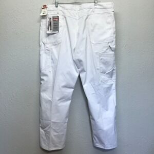 Wrangler Painters Pant Mens 42x30 White Carpenter Relaxed Fit Cotton Blend
